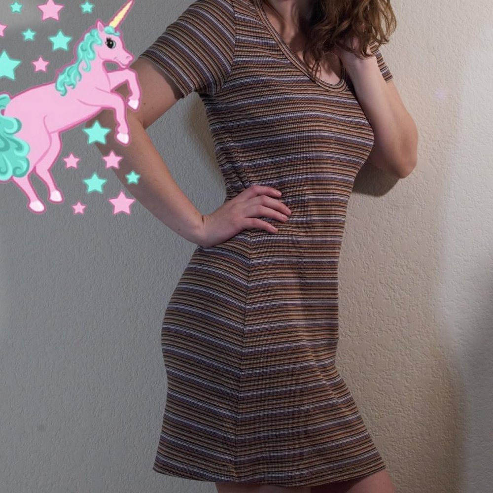 Striped Y2K T-shirt Dress